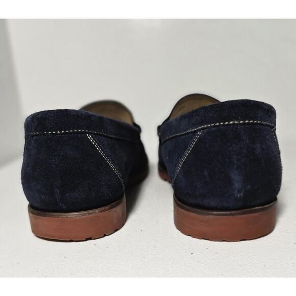 Martin Dingman Countrywear Men’s Size 9 M Suede Leather Penny Loafer Navy Blue - Picture 8 of 10